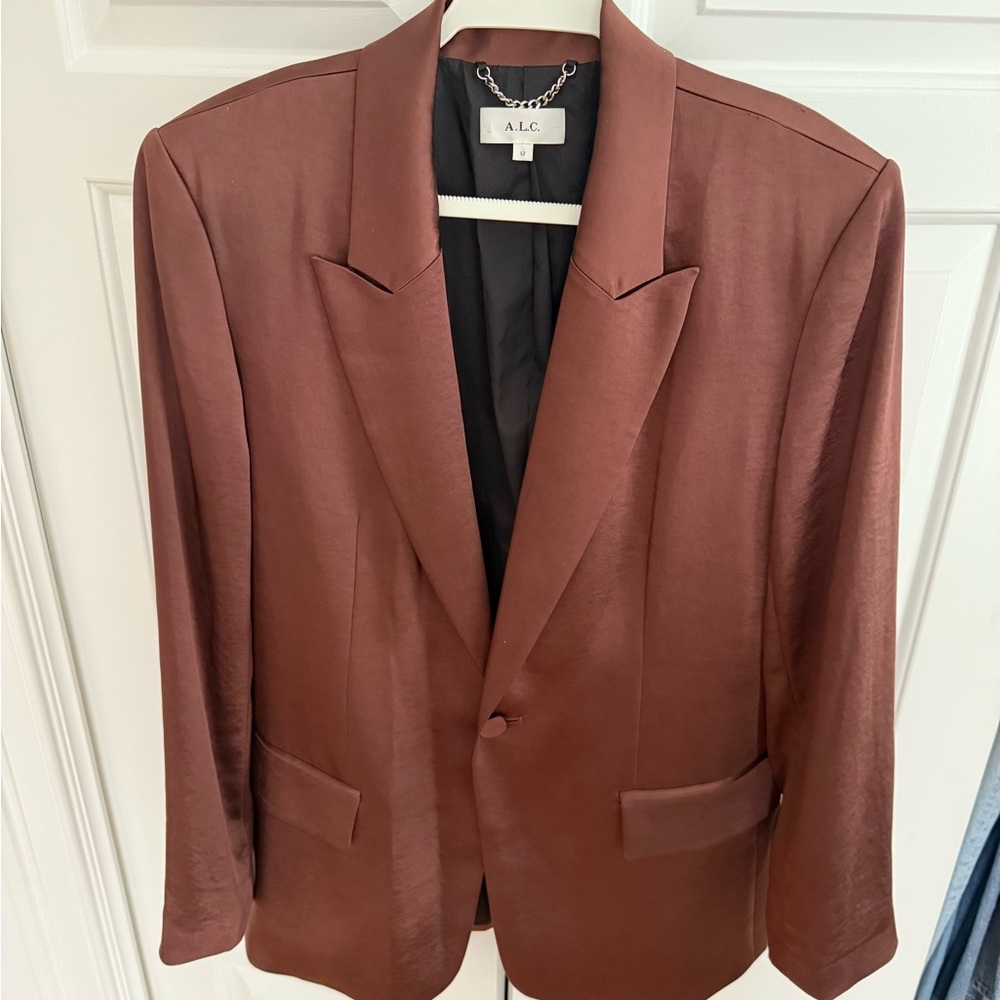 A.L.C. Chocolate Brown Satin Blazer size 12
